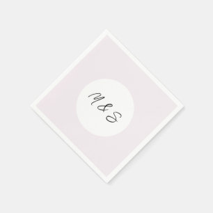 Elegant Black And Lilac Minimalist Napkin