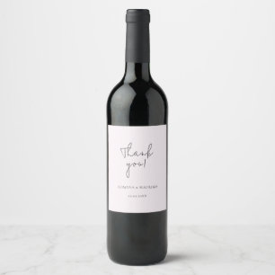 Elegant Black And Lilac Minimalist Wine Label