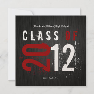 Elegant Black and Metallic Gold Class of 2012 Invitation