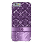 Elegant Black And Metallic Purple Damasks & Lace