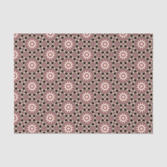 Elegant Black and Pink Modern Geometric Pattern  Tissue Paper (Front)