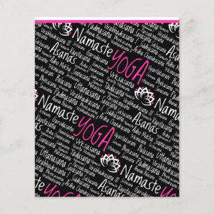Elegant Black and Pink Yoga Yogi Asanas Design Flyer