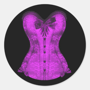 Elegant Black and Purple Corset Stickers