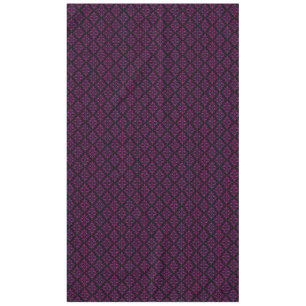 Elegant Black and Purple Damask Pattern Tablecloth