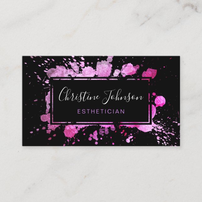 • elegant black and purple paint business card (Front)
