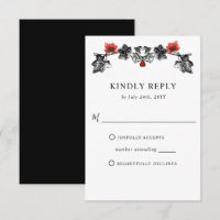 Elegant Black and Red Victorian Gothic Wedding
