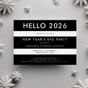 Elegant Black And Rose Gold New Year's Party