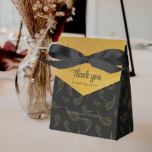 Elegant Black and Shiny Gold Thank You Wedding 