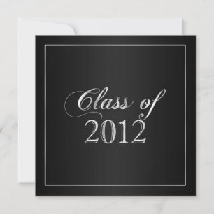 Elegant Black and Silver Class of 2012 Invitation