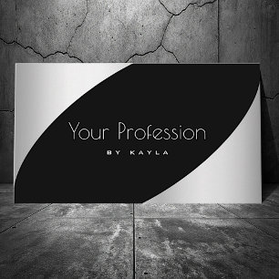 Elegant Black and Silver Effect with Opening Hours Business Card