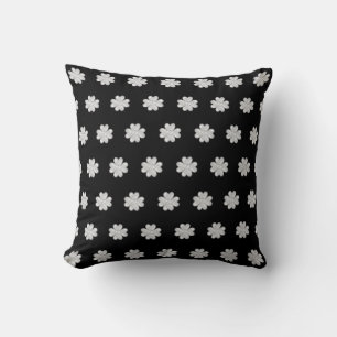 Elegant Black and Silver Grey Cushion