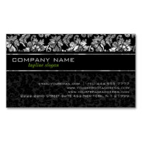 Elegant Black And Silver Grey Floral Damasks