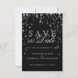 Elegant Black and Silver Starlight - Save the Date