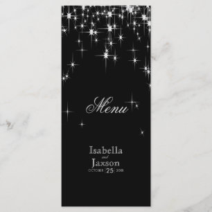 Elegant Black and Silver Starlights Wedding - Menu