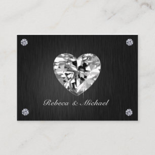 Elegant Black and Silver with Diamonds RSVP Cards