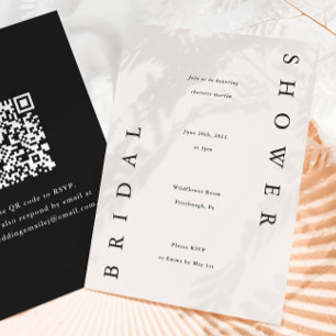 Elegant Black and Taupe Bridal Shower Invitation