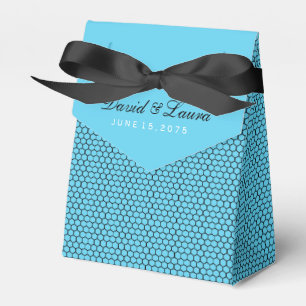 Elegant Black and Teal Blue Wedding Favour Box