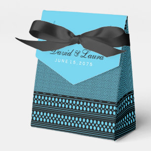 Elegant Black and Teal Blue Wedding Favour Box