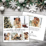 Elegant Black and White 4 Photo Collage Christmas Holiday Card<br><div class="desc">Elegant Calligraphy Minimalist Black and White 4 Photo Collage Merry Christmas Script Holiday Card. This festive, minimalist, whimsical four (4) photo holiday card template features a pretty photo collage and says „Merry Christmas and Happy New Year”! The „Merry Christmas” greeting text is written in a beautiful hand lettered swirly swash-tail...</div>