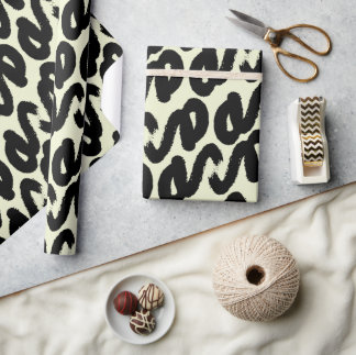 Elegant black and white abstract pattern wrapping paper