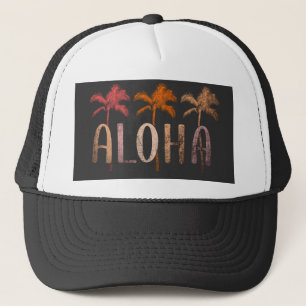 Elegant black and white   Aloha Trucker Hat