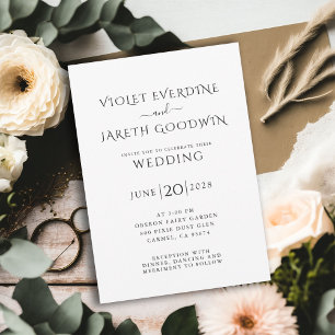 Elegant Black And White Ancient Typography Invitation