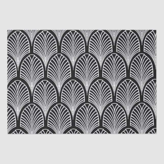 Elegant Black and White Art Deco Arches Tissue Paper (Front)