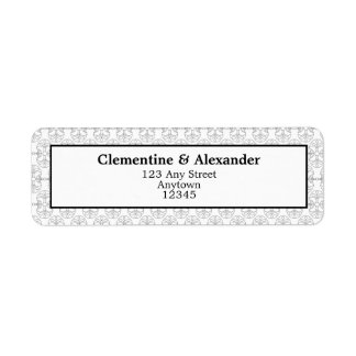 Elegant Black and White Art Deco Return Labels