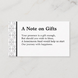 Elegant Black and White Art Deco Style Enclosure Card