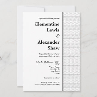 Elegant Black and White Art Deco Style  Invitation