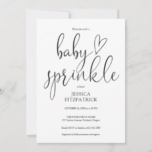 Elegant Black And White Baby Sprinkle Shower Invitation