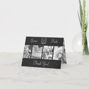 Elegant Black and White Biker Wedding Thank You