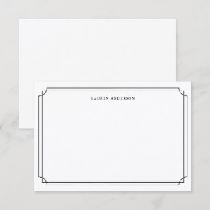 Elegant Black and white border Formal Thank You Card