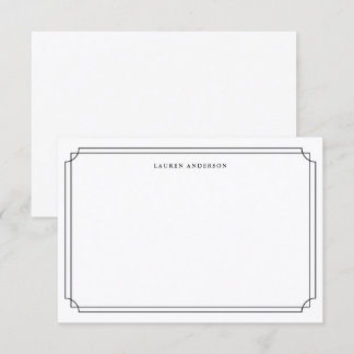 Elegant Black and white border Formal Thank You Card