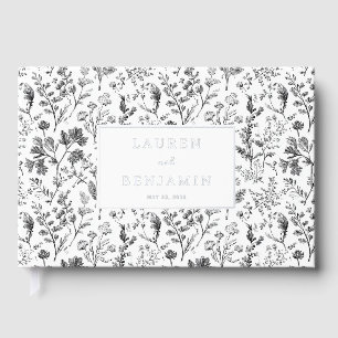 Elegant Black and White Botanical Vintage Guest Book
