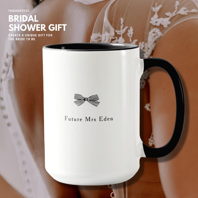 Elegant Black and White Bow Bridal Shower Gift Mug (Creator Uploaded)