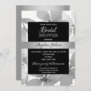 Elegant Black and White Bridal Shower Invitation