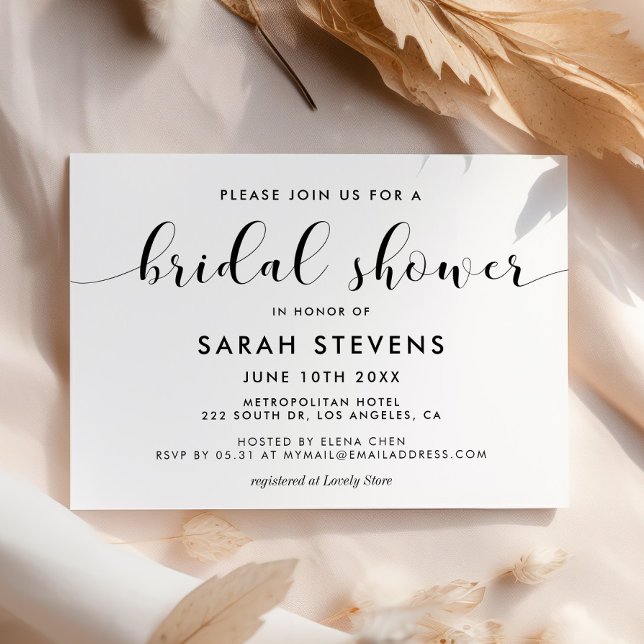 Elegant black and white bridal shower invitation (Creator Uploaded)