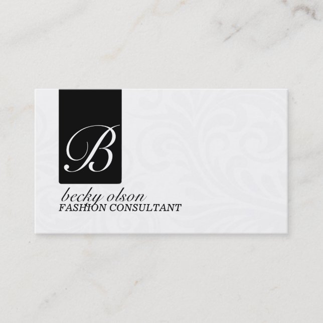 Elegant Black and White Business Cards (Front)