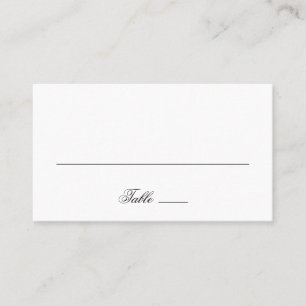 Elegant Black and White Calligraphy Formal Wedding Place Card