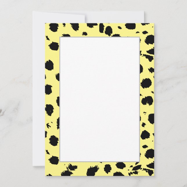 Elegant Black And White Cheetah Pattern Announcement (Front)