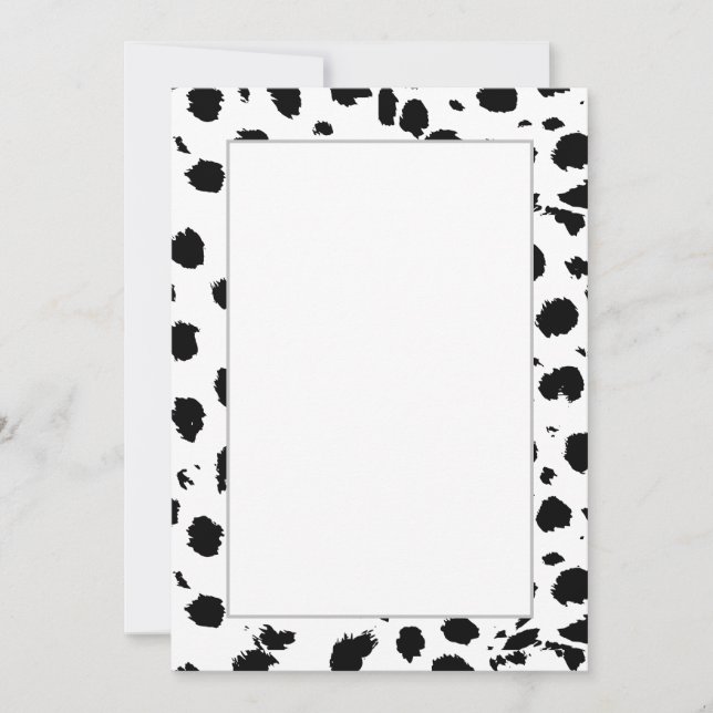 Elegant Black And White Cheetah Pattern Announcement (Front)