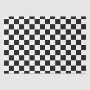 Elegant Black and White Chequerboard Tissue Paper