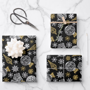 Elegant Black and White Christmas Wrapping Paper