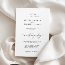 Elegant black and white classic minimalist wedding