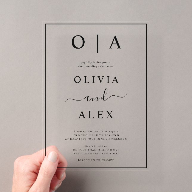 Elegant Black and White Classic Wedding Invitation (Insitu (Handheld))