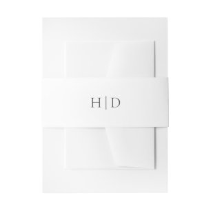 Elegant Black and White Classic Wedding Invitation Belly Band