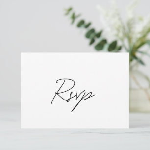 Elegant Black and White Classic Wedding RSVP Card
