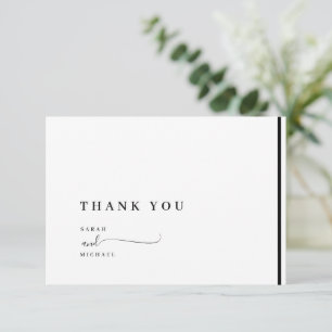 Elegant Black and White Classic Wedding Thank You 