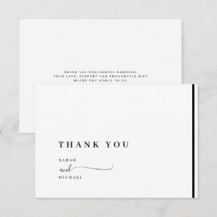 Elegant Black and White Classic Wedding Thank You Card